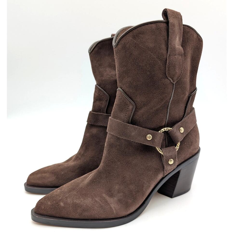 Dolce Vita Kenzen Western Harness Boots Women's Dark Brown Size US6.5 EU37